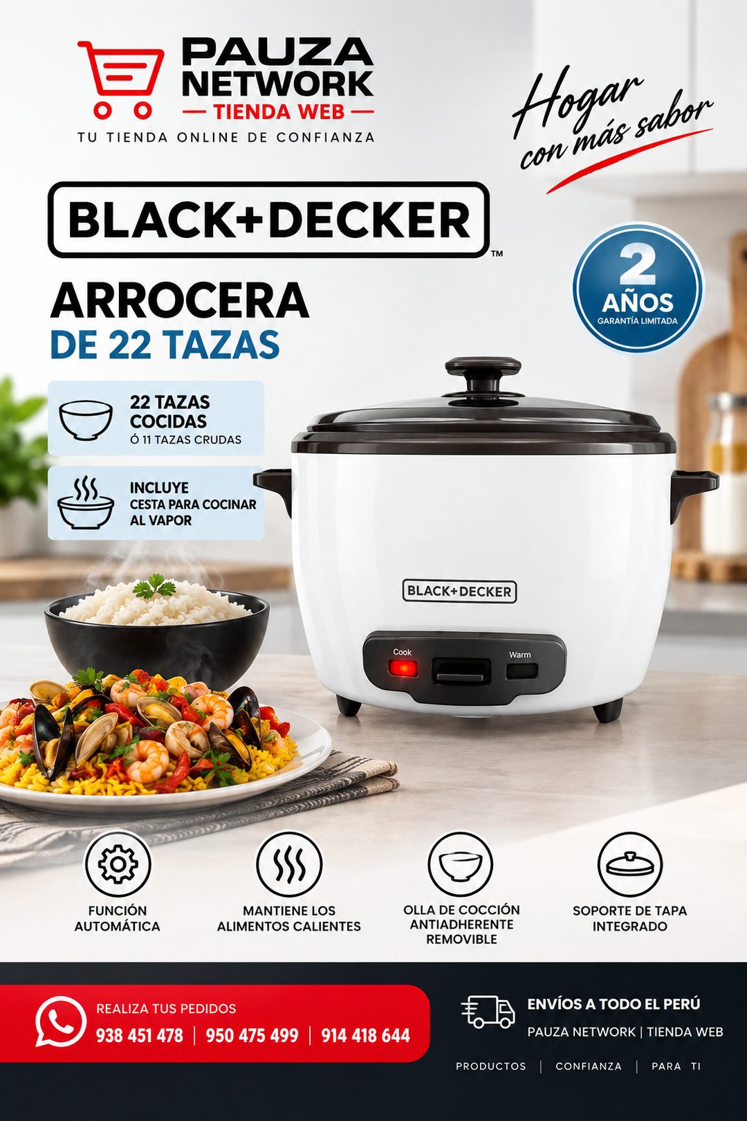 Olla arrocera Black Decker